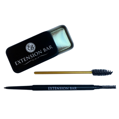 Brow wax met wenkbrauwpotlood en spoolie van Extension Bar